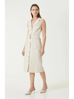 Network Beige Women's Linen Dress
