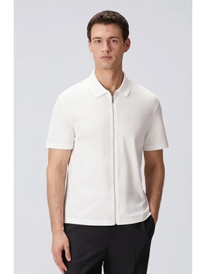 Network N-Tech White Zippered Knit Shirt
