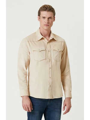 Network Limited Ecru Fine Corduroy Shirt