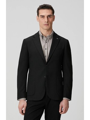 Network Black Fine Diagonal Pattern Jacket