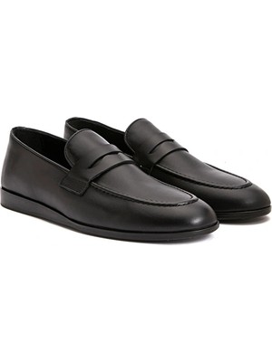 Network Black Men's Leather Loafers