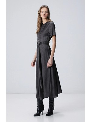 Network Smoke Grey Viscose Dress