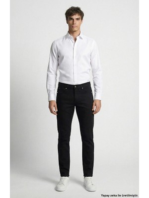 Network Regular Fit White Non Iron Jacquard Shirt