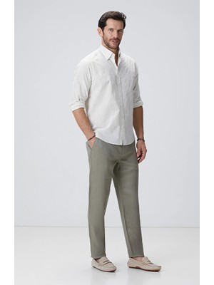 Network Khaki Linen Trousers