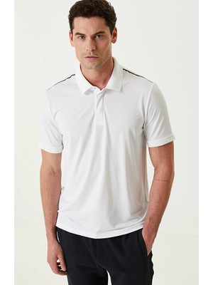 Network N-Tech White Polo Collar T-Shirt