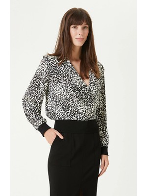 Network Black White Patterned Blouse