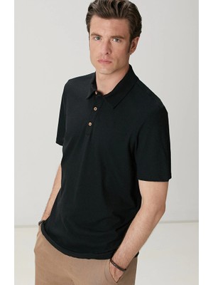 Network Black Linen Blend T-Shirt