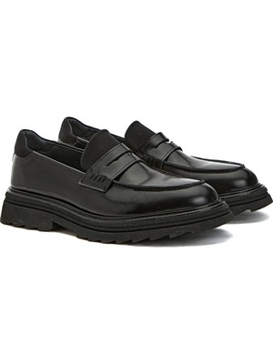 Network Black Men's Leather Loafers