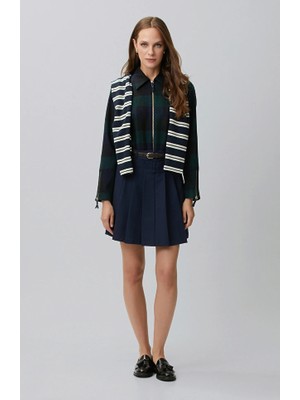 Network Navy Pleated Mini Skirt
