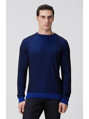 Network Navy Ribbed Sweater