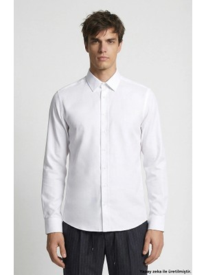 Network White Non-Iron Jacquard Shirt