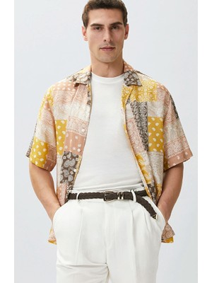 Network Relaxed Fit Saffron Paisley Printed Shirt