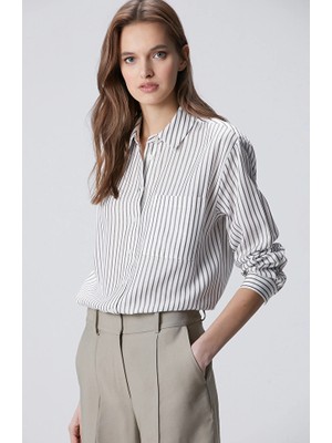 Network Brown Glitter Striped Shirt