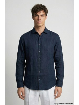 Network Navy Linen Shirt