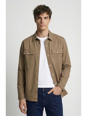 Network Khaki Paper Touch Shirt