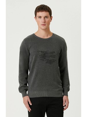 Network Dark Grey Punch Detail Sweater
