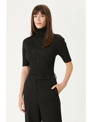 Network Black Sequined Knit Sweater