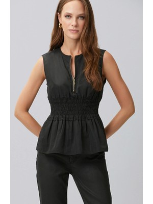 Network Black Taffeta Blouse