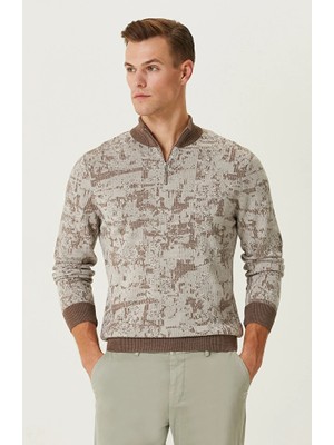 Network Beige Patterned Knit Sweater