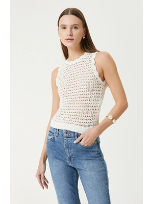 Network Ecru Openwork Sweater