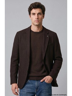 Network Dark Brown Wool Mix Jacket