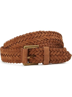 Network Tan Braided Men's Suede Belt