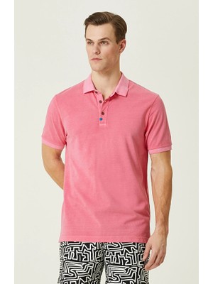 Network Pink Polo Collar T-Shirt