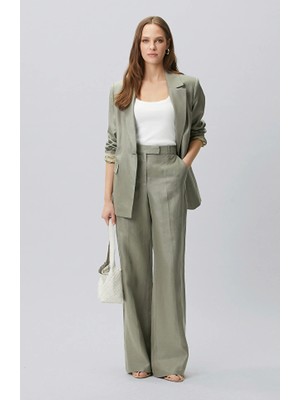 Network Light Khaki Linen Trousers