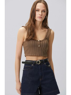 Network Brown Knit Bustier