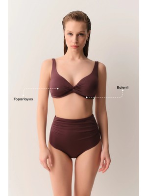 Suwen Plum Twist Front Underwire Shaping Bikini Top