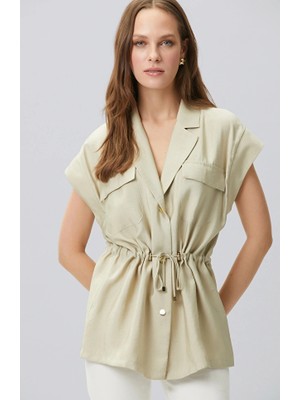 Network Light Khaki Gathered-Waist Jacket