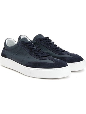 Network Navy Men's Leather Sneakers