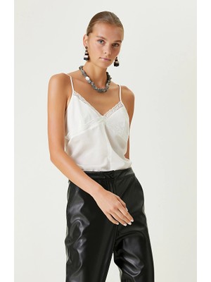 Network Limited Ecru Strappy Silk Blouse