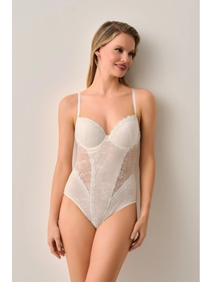 Suwen Ecru Cosmopolitan Padded Underwired Bodysuit