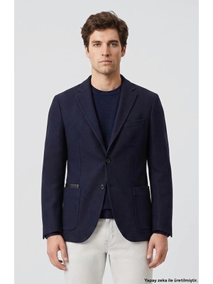 Network Limited Navy Wool Cashmere Blend Blazer