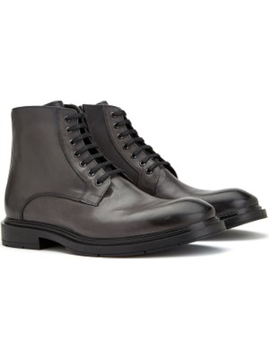 Divarese Dıvarese Anthracite Lace-Up Men's Leather Boots