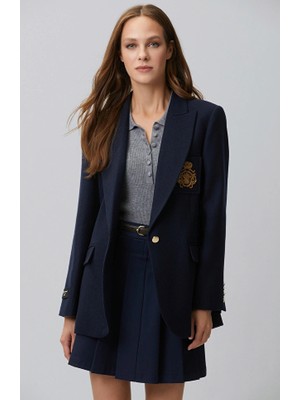 Network Navy Wool Blend Blazer