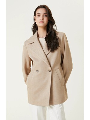 Network Beige Diagonal Pattern Coat