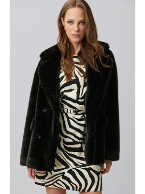 Network Black Faux Fur Coat