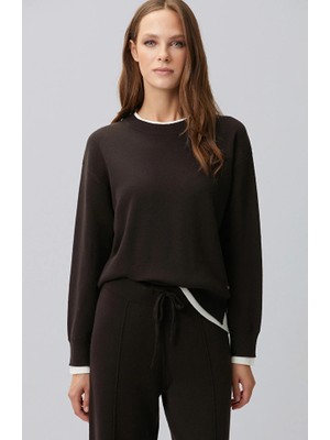 Network Dark Brown Two-Tone Oversize Sweater