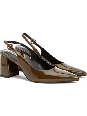 Divarese Dıvarese Khaki Strap Heeled Shoes