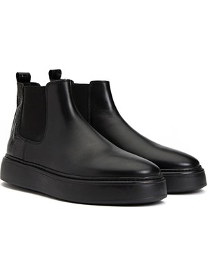 Network Black Men's Leather Boots