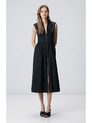 Network Black Midi Dress