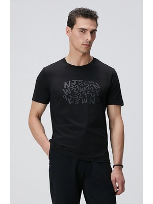 Network Black Network Print Knit T-Shirt