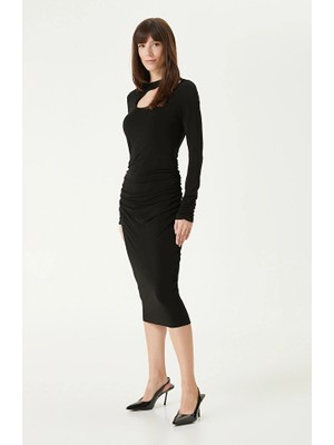 Network Black Midi Length Dress