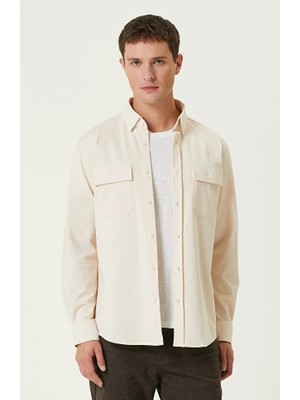 Network Limited Light Beige Double Pocket Knit Shirt