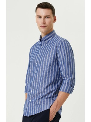 Network Blue Stripe Patterned Shirt
