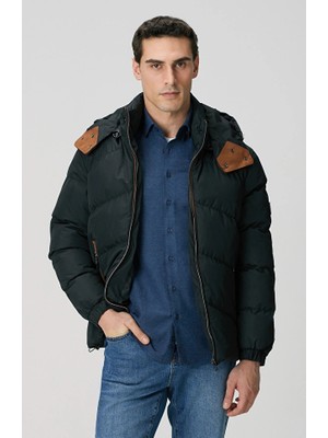 Network Black Water-Repellent Leather-Trimmed Jacket