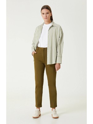 Network Khaki Cropped Casual Trousers