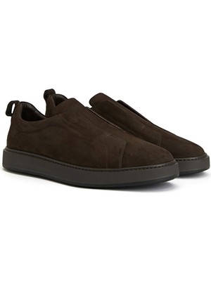 Network Dark Brown Men's Suede Sneakers